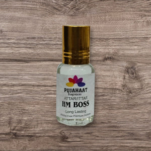 Pujahaat Premium Alcohol Free Attar | Ittar 6ml, Long-Lasting Travel Size Roll-On, Best Inspired Attar Fragrance Oil - HM Boss