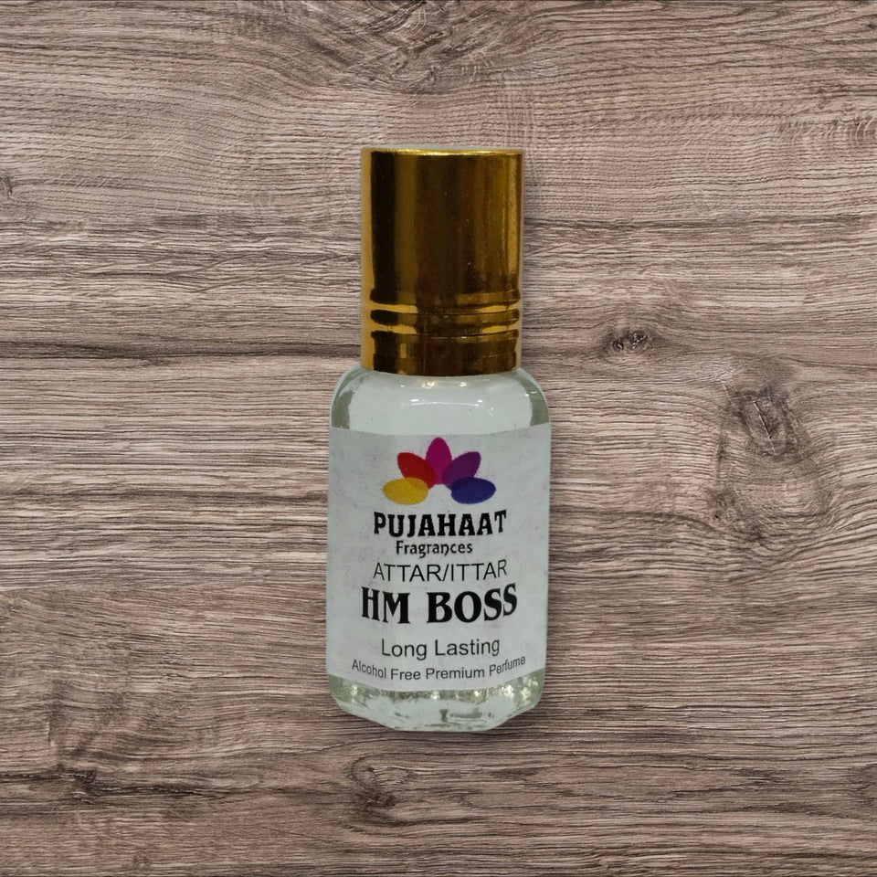 Pujahaat Premium Alcohol Free Attar | Ittar 6ml, Long-Lasting Travel Size Roll-On, Best Inspired Attar Fragrance Oil - HM Boss