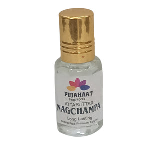 Pujahaat Premium Alcohol Free Attar | Ittar 6ml, Long-Lasting Travel Size Roll-On, Best Inspired Attar Fragrance Oil - Nagchampa