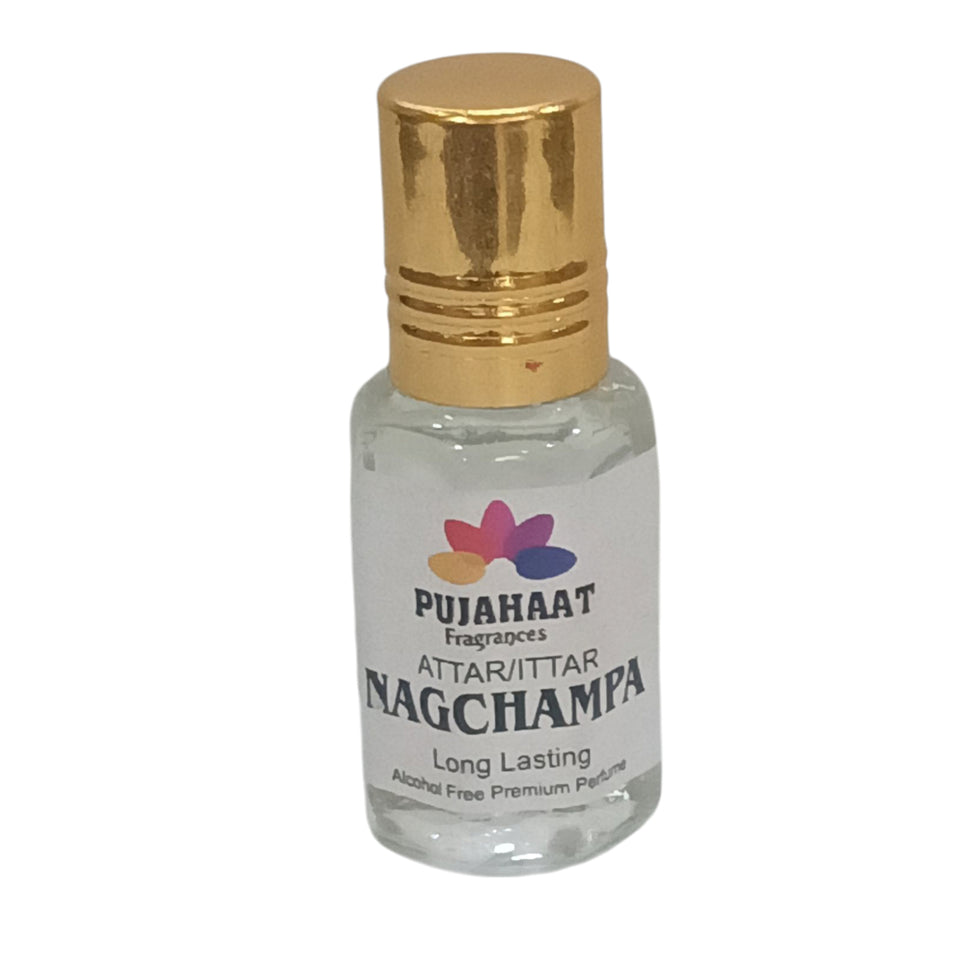 Pujahaat Premium Alcohol Free Attar | Ittar 6ml, Long-Lasting Travel Size Roll-On, Best Inspired Attar Fragrance Oil - Nagchampa