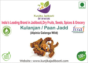 Kunjika Jadibooti Paan Jadd - Kulinjan - Alpinia Galanga Wild - Siamese Ginger - Thai Ginger -100 grams