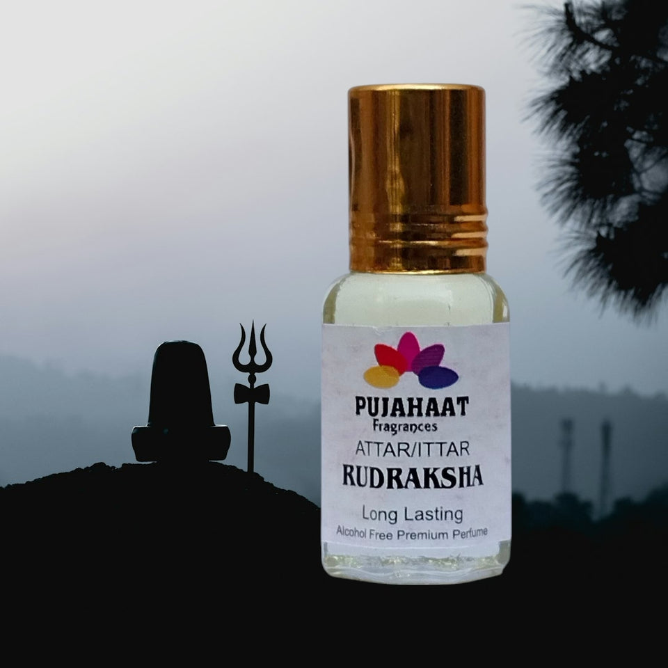 Pujahaat Premium Alcohol Free Attar | Ittar 6ml, Long-Lasting Travel Size Roll-On, Best Inspired Attar Fragrance Oil - Rudraksha