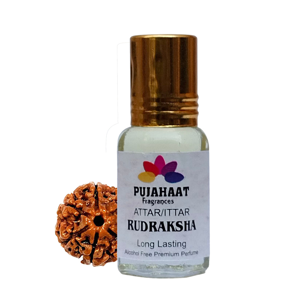 Pujahaat Premium Alcohol Free Attar | Ittar 6ml, Long-Lasting Travel Size Roll-On, Best Inspired Attar Fragrance Oil - Rudraksha