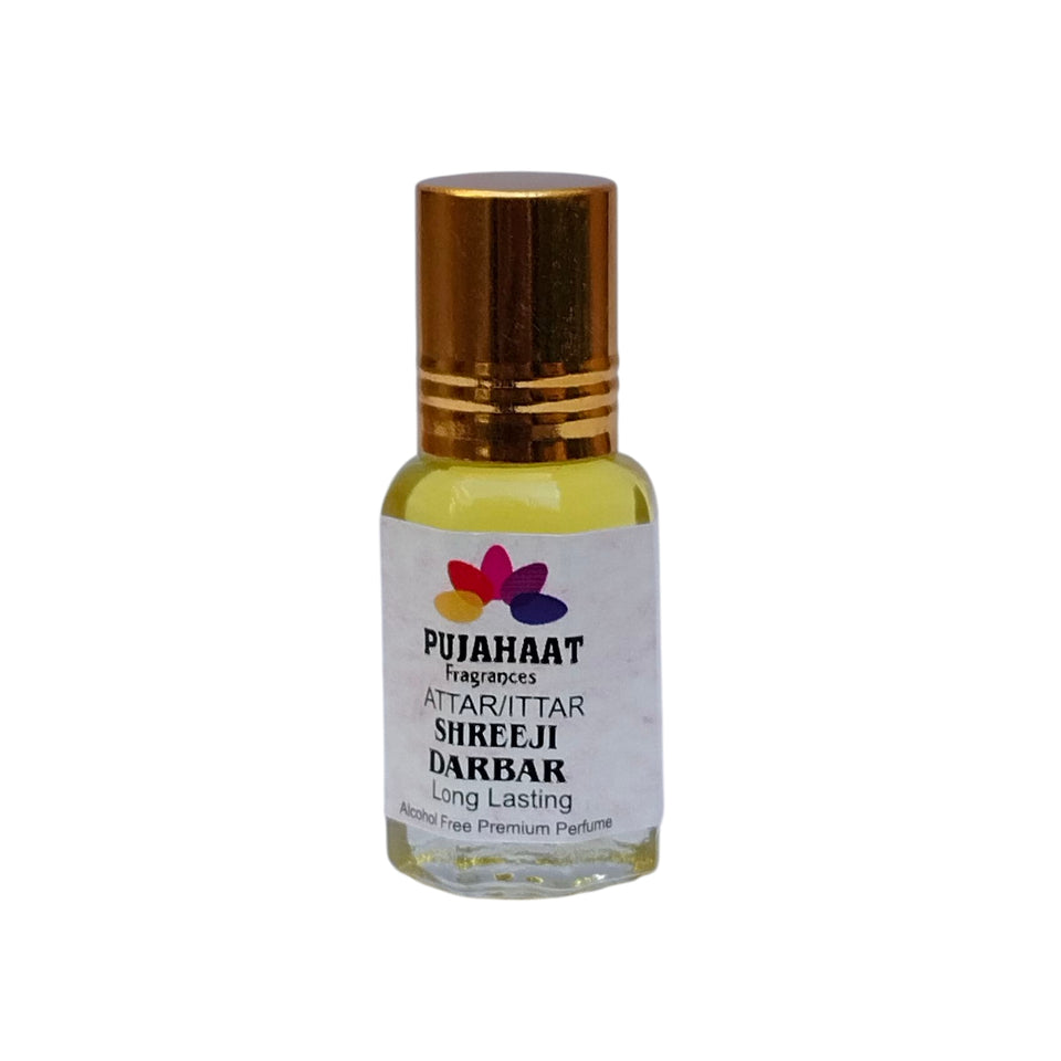 Pujahaat Premium Alcohol Free Attar | Ittar 6ml, Long-Lasting Travel Size Roll-On, Best Inspired Attar Fragrance Oil - Shreeji Darbar