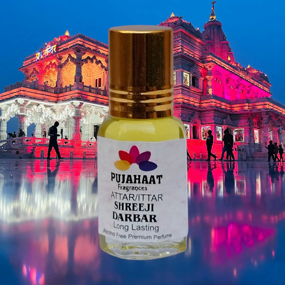 Pujahaat Premium Alcohol Free Attar | Ittar 6ml, Long-Lasting Travel Size Roll-On, Best Inspired Attar Fragrance Oil - Shreeji Darbar