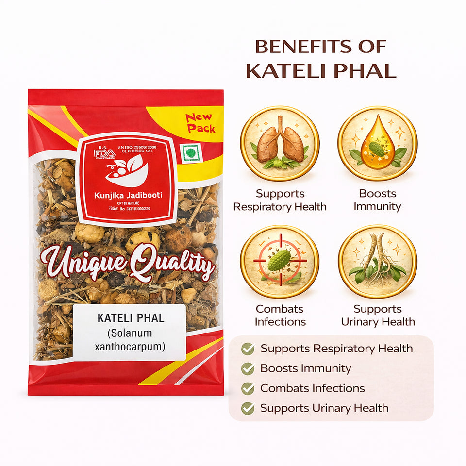 Kunjika Jadibooti Kateli Phal - Katehli Phal - Solanum Xanthocarpum - Bhatkatiya -100 grams
