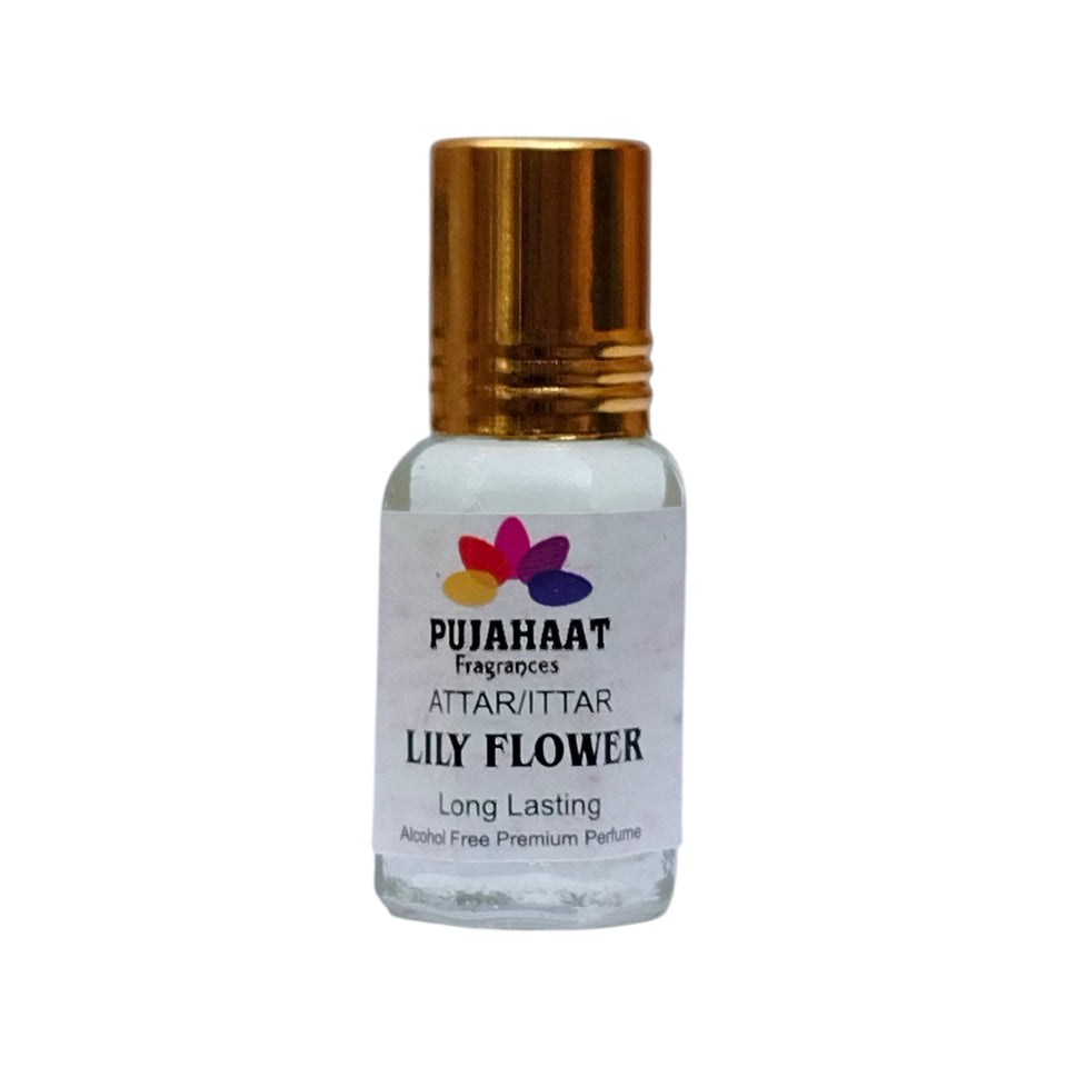 Pujahaat Premium Alcohol Free Attar | Ittar 6ml, Long-Lasting Travel Size Roll-On, Best Inspired Attar Fragrance Oil - Lily Flower
