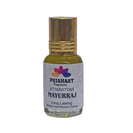 Pujahaat Premium Alcohol Free Attar | Ittar 6ml, Long-Lasting Travel Size Roll-On, Best Inspired Attar Fragrance Oil - Mayurraj