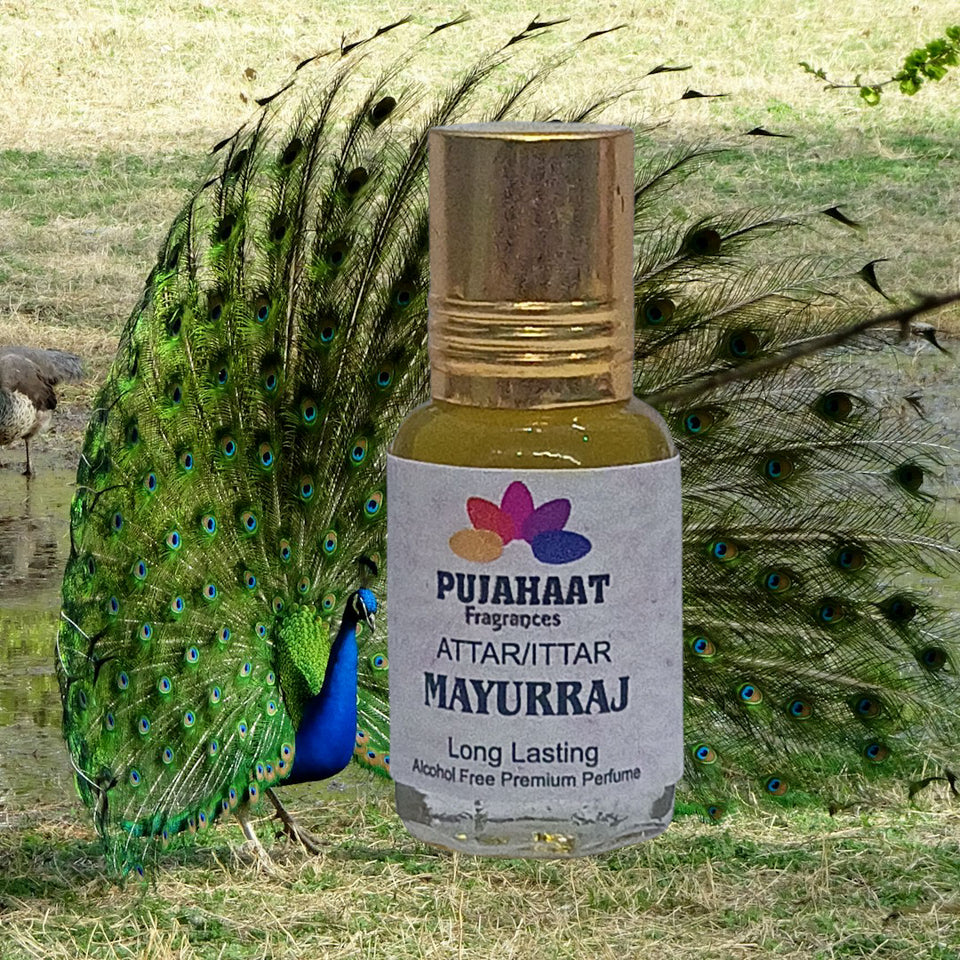 Pujahaat Premium Alcohol Free Attar | Ittar 6ml, Long-Lasting Travel Size Roll-On, Best Inspired Attar Fragrance Oil - Mayurraj