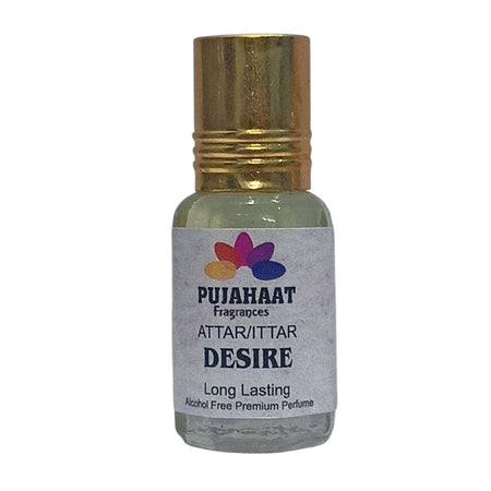 Pujahaat Premium Alcohol Free Attar | Ittar 6ml, Long-Lasting Travel Size Roll-On, Best Inspired Attar Fragrance Oil - Desire