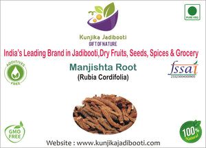 Kunjika Jadibooti Manjistha Root Dried - Rubia Cordifolia | Majith | Indian Madder - 100gms