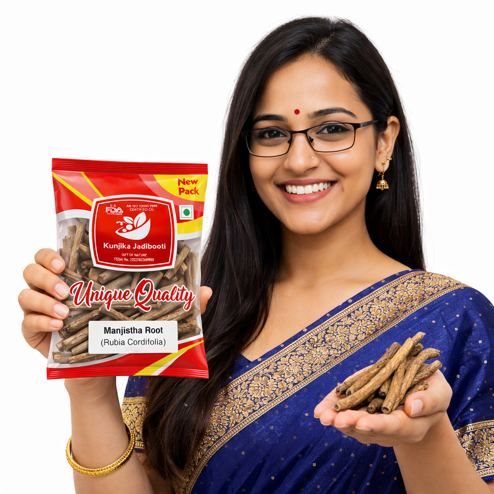 Kunjika Jadibooti Manjistha Root Dried - Rubia Cordifolia | Majith | Indian Madder - 100gms