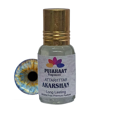 Pujahaat Premium Alcohol Free Attar | Ittar 6ml, Long-Lasting Travel Size Roll-On, Best Inspired Attar Fragrance Oil - AAKARSHAN