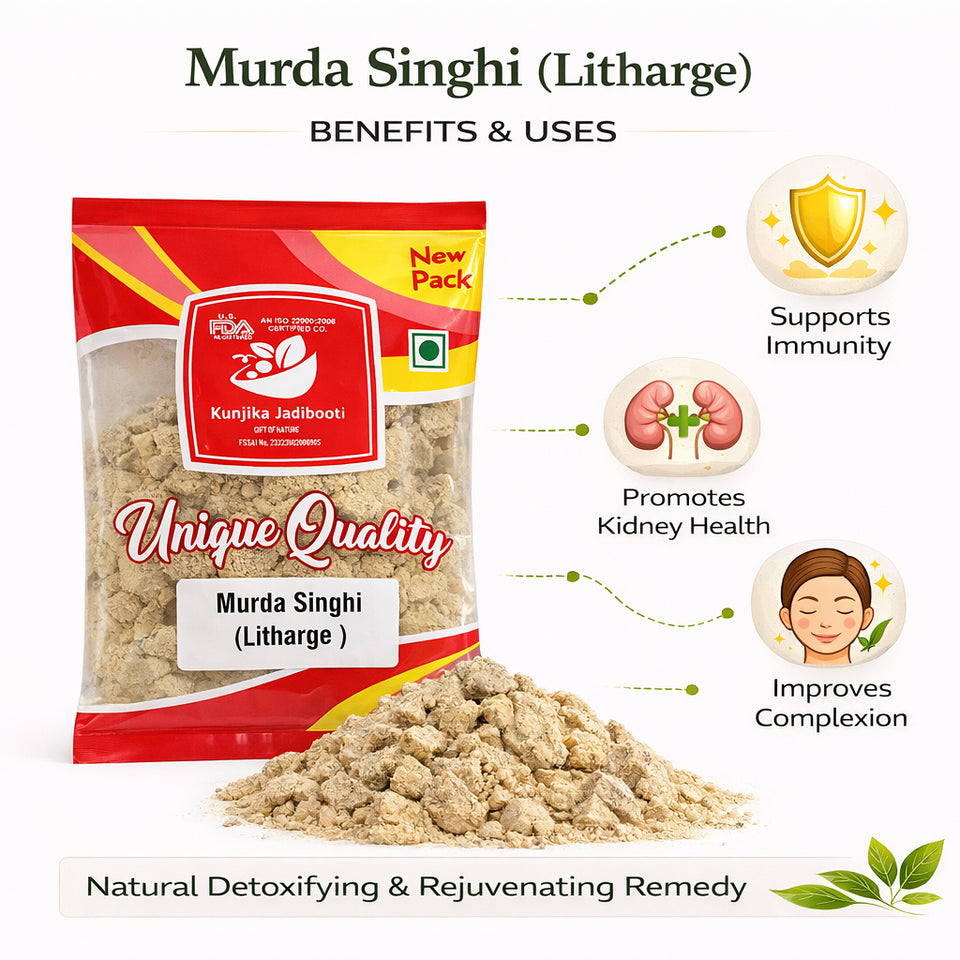 Kunjika Jadibooti Murda Singi - Murda Singhi - Murda Singi - Murdar Seng - Litharge - 100gms