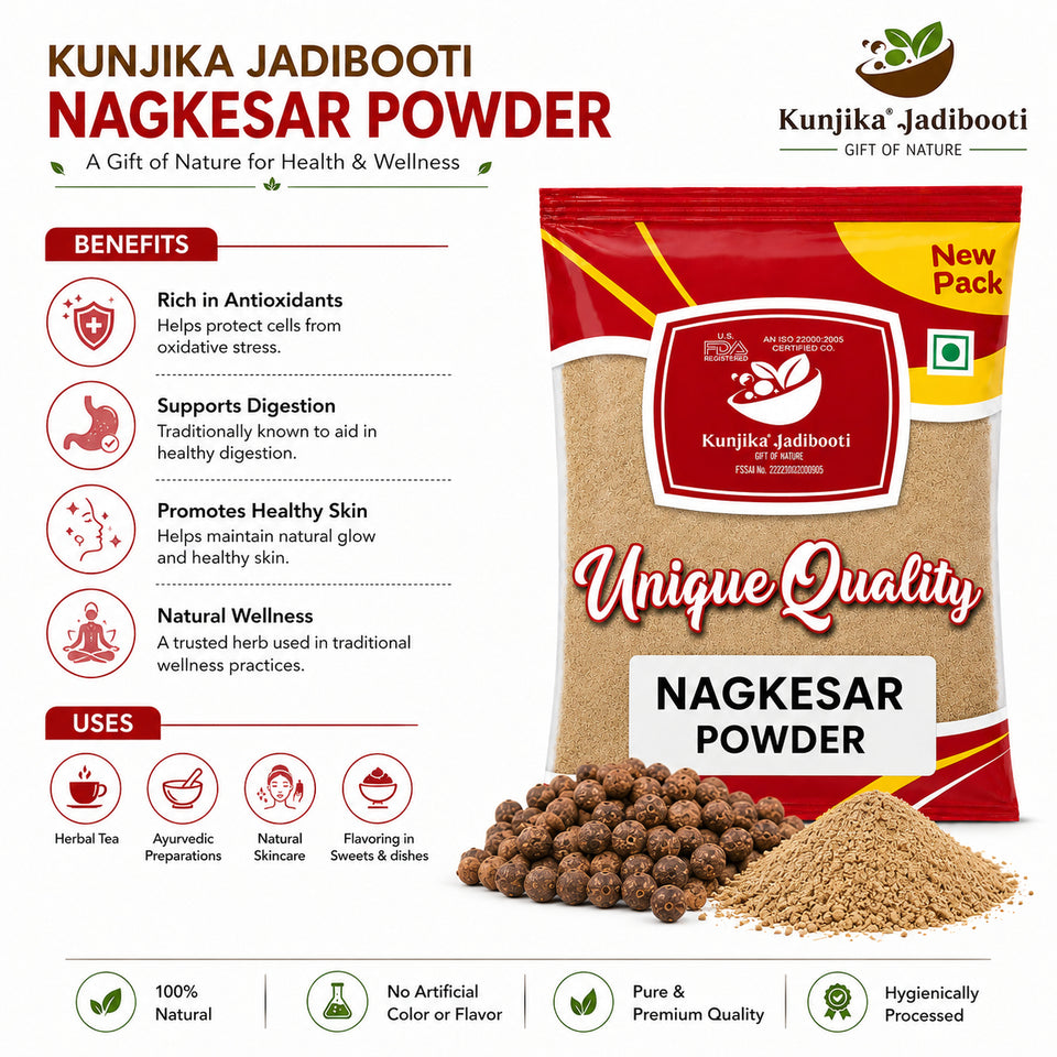 Kunjika Jadibooti Naagkesar/Nagkesar/Mesua ferrea/ Iron Wood tree/ Ochrocarpus Longifolius - Cobra's Saffron Powder - 100 gms