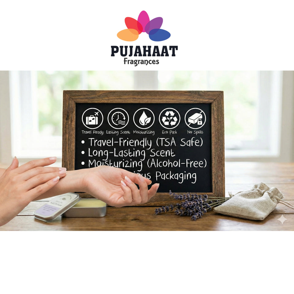 Pujahaat Rose | Oud Combo Premium Fragrance | Solid Attar for Men & Women | Alcohol Free | Strong lasting fragrance - Rose |  Oud