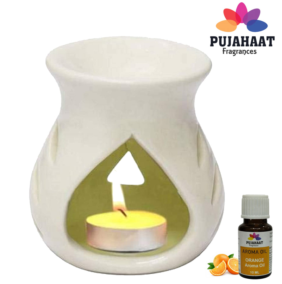 Pujahaat Rose and Orange Aroma Oil for Aromatherapy oils, Oil for diffusers, Humidifier oils, Oil Burners, Spa and Air Purifier 10ml Each - Set of 2 (2 x 10 ml)