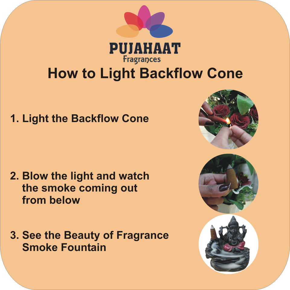 Pujahaat Backflow Incense Cones for Fountain | Long Lasting Fragrance | Premium Aromatherapy Cones for Home, Office, Meditation & Relaxation | 100% Natural Ingredients - Lavender