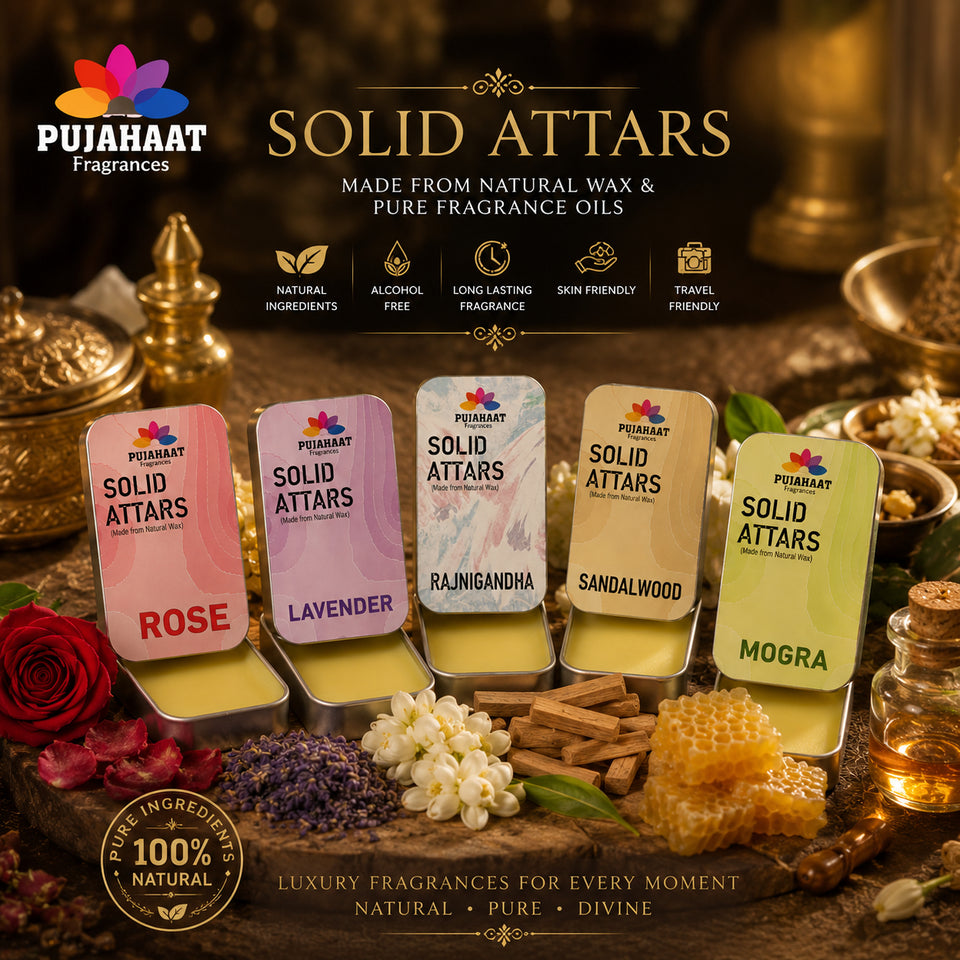 Pujahaat Musk (Kasturi)| Oud Combo Premium Fragrance | Solid Attar for Men & Women | Alcohol Free | Strong lasting fragrance - Oud | Musk (Kasturi)