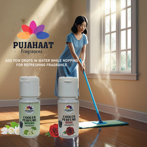 Pujahaat Mogra Cooler Perfume/Aroma Diffuser Oil or Fragrance, Long Lasting Cooler Scent/Aroma Diffuser Fragrance Oil - Multipurpose Aroma Oil Perfume for Cooler - 25 ml each (2 X 25 ml)