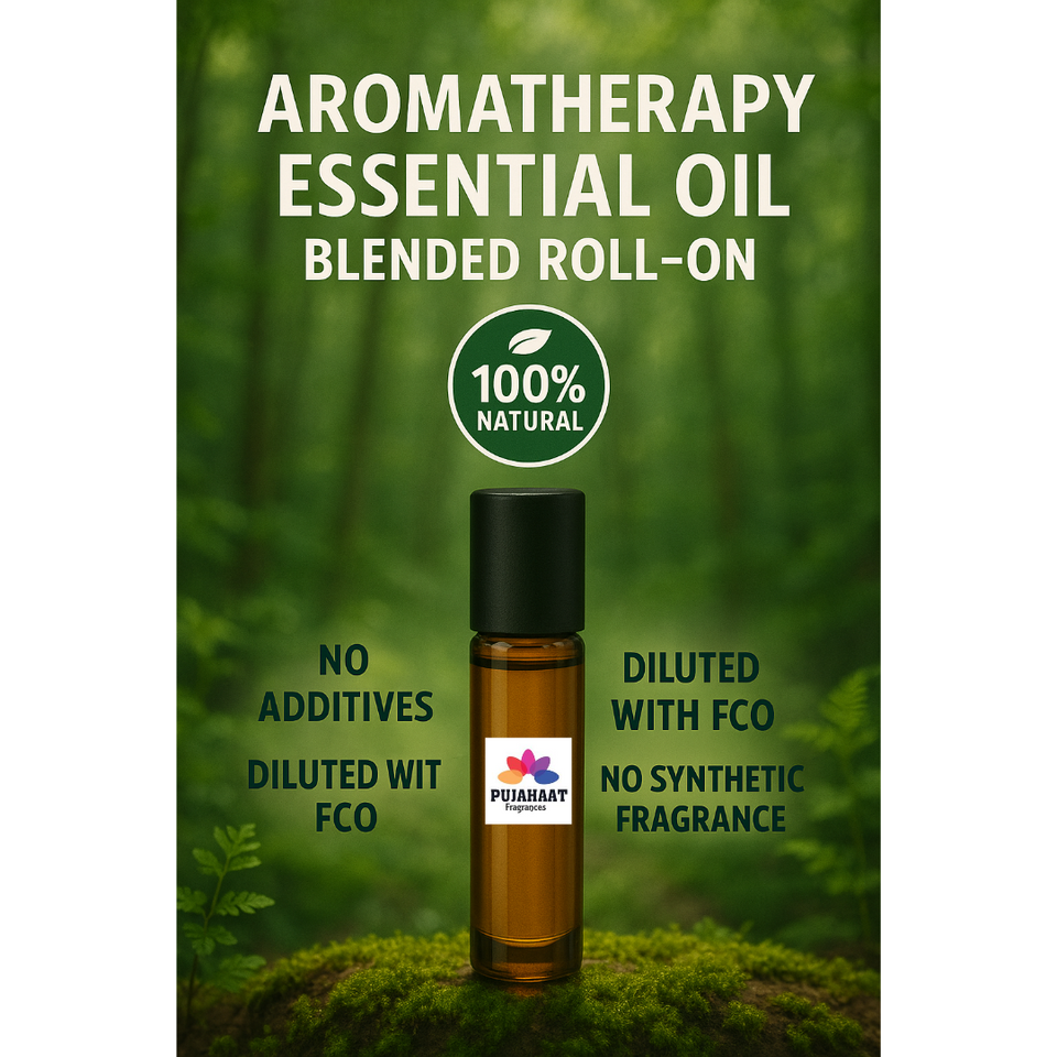 Pujahaat Meditation Aromatherapy Roll-on | Blend of Essential Oils |  Encourages a clear state of mind | Support a deeper mind-body | 10ml/0.33 fl oz - Meditation Roll-on