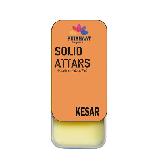 Pujahaat Marigold | Kesar Combo Premium Fragrance | Solid Attar for Men & Women | Alcohol Free | Strong lasting fragrance - Marigold | Kesar
