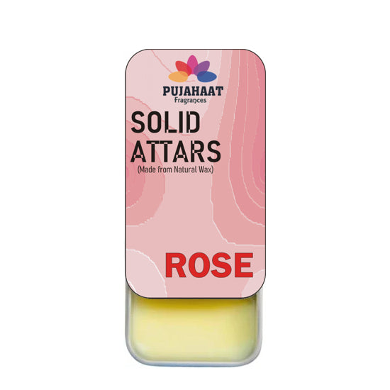 Pujahaat Rose | Musk Combo Premium Fragrance | Solid Attar for Men & Women | Alcohol Free | Strong lasting fragrance - Rose, Musk