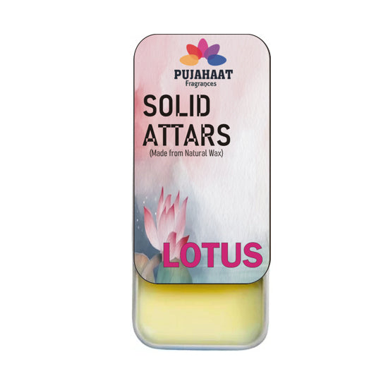 Pujahaat Lotus | Mogra Combo Premium Fragrance | Solid Attar for Men & Women | Alcohol Free | Strong lasting fragrance - Lotus, Mogra
