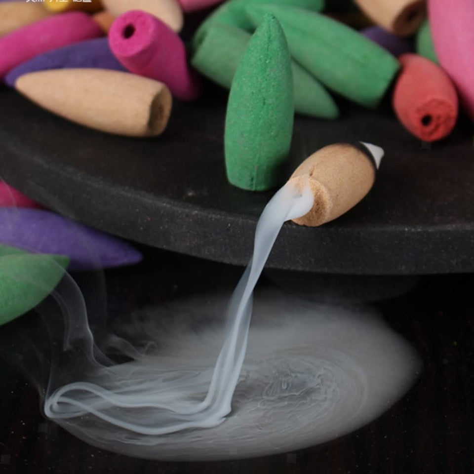 Pujahaat Backflow Incense Cones for Fountain | Long Lasting Fragrance | Premium Aromatherapy Cones for Home, Office, Meditation & Relaxation | 100% Natural Ingredients - Lemongrass