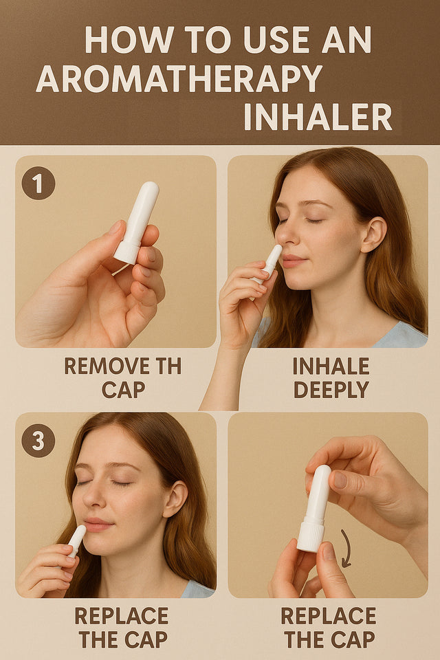 Pujahaat Natural Essential oil based Aromatherapy Nasal Inhaler Stick DEEP SLEEP, FOCUS, RELAX, BREATHE, ENERGY Made with therapeutic grade essential oils- Set of 5