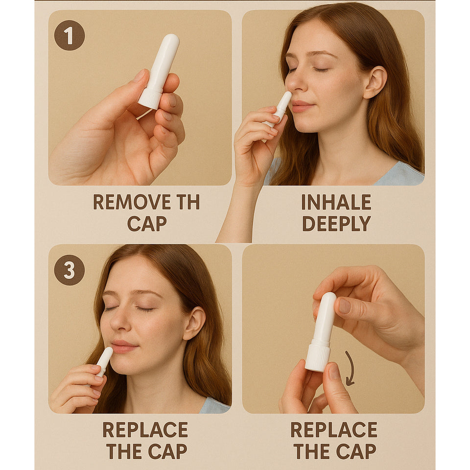 Pujahaat Natural Essential oil Aromatherapy Nasal Inhaler Stick help to RELAX, Made with 100% natural, therapeutic grade- Set of 2