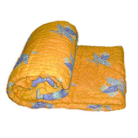 Jaipuri Razai ( Quilt) natural Cotton Stuffed colored base - Double Bed size - halfrate.in