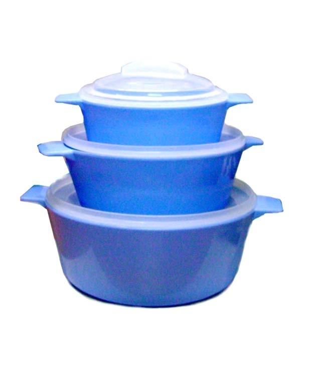 Trust Set of Three Microwave Cook, Heat and Serve Casseroles - halfrate.in
