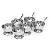 6 Pcs STAINLESS STEEL DESSERT / ICECREAM CUPS WITH SPOON SET - halfrate.in