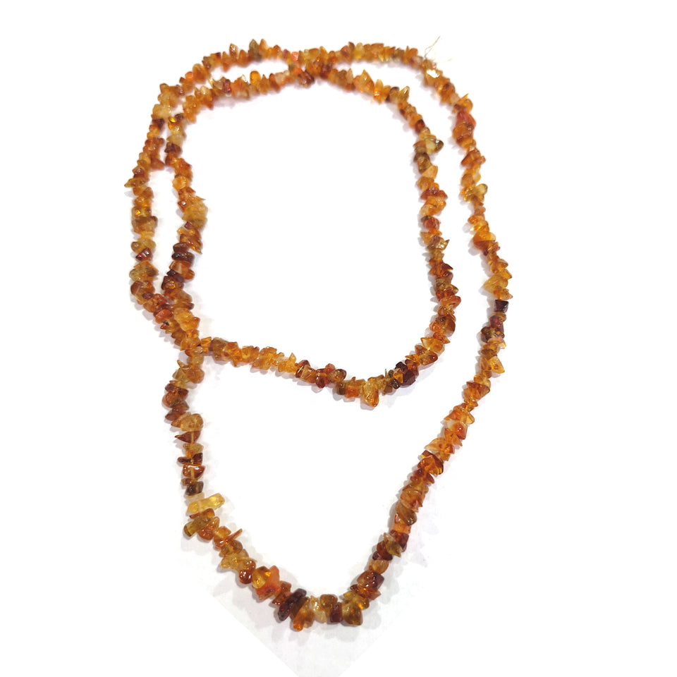 Citrine / Golden Topaz Mala Necklace Natural Crystal Stone Uncut Chip AAA Quality Beads Mala for Reiki Healing & Crystal Healing Stone for Unisex