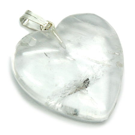 Quartz Crystal Heart Shape Pendant for Reiki Healing and Crystal Healing,Traditional Astrological Pendant for Reiki and Chakra Healing