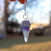 Natural Multi Fluorite Pendulum Faceted Point Gemstone Reiki Healing Pendulums for Dowsing Scrying Reiki Puja & Crystal Healing