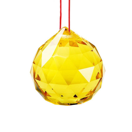 Fengshui Yellow Crystal Hanging Ball for Good Luck & Prosperity - 40 mm
