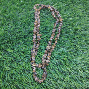 Tiger Eye Mala Necklace Natural Crystal Stone Uncut Chip AAA Quality Beads Mala for Reiki Healing & Crystal Healing Stone for Unisex