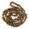 Tiger Eye Mala Necklace Natural Crystal Stone Uncut Chip AAA Quality Beads Mala for Reiki Healing & Crystal Healing Stone for Unisex