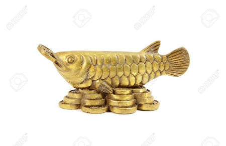 Feng Shui Golden Arowana Fish Money Fish Statue Figurine Home Furnishing Ornament Lucky Wealth and Prosperity