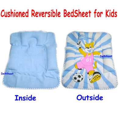 Beautiful Cushioned Reversible Bed Sheet For Baby