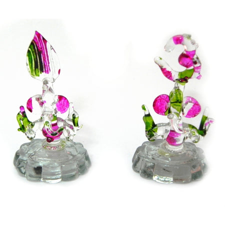 A Pair of Glass Ganesha Statue - an attractive Gift Item