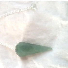 Green Aventurine Faceted Dowsing Pendulum With Chain Energized and Charged for Reiki Puja & Crystal Healing