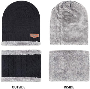 Woolen Cap with Neck Muffler/Neck Warmer/Scarf Snow Proof, Inside Fur for Winters - Free Size