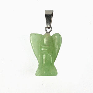 Green Jade Angel Lucky Angel Pendant for Reiki Healing Therapy Natural Crystal Stone Handcrafted Size 1 Inch approx.