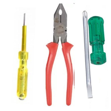 Tool Kit Combo- Combination Plier + Line Tester + 2 in 1 Screw Driver - ht1