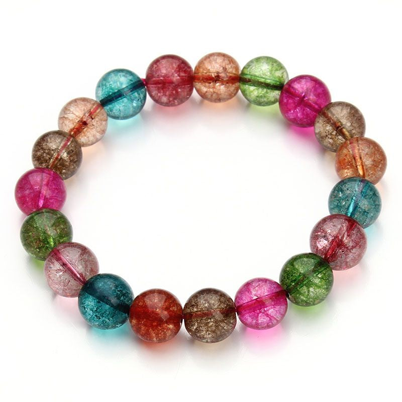 Multicolor Tourmaline Bracelet Crystal Healing Bracelet Gemstone Jewellery Beaded Stone Bracelet for Men & Women, Bead Size 10 mm