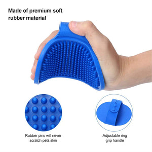 Pet Massage Rubber Bath Brush for Dogs, Cats, Rabbit, &amp; Hamster | Grooming Shampoo Washing Hand Brush - 1 Piece