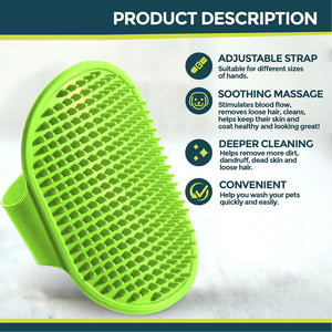 Pet Massage Rubber Bath Brush for Dogs, Cats, Rabbit, &amp; Hamster | Grooming Shampoo Washing Hand Brush - 1 Piece